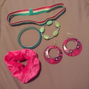 Bundle of 80's store jewelry and hair accessories